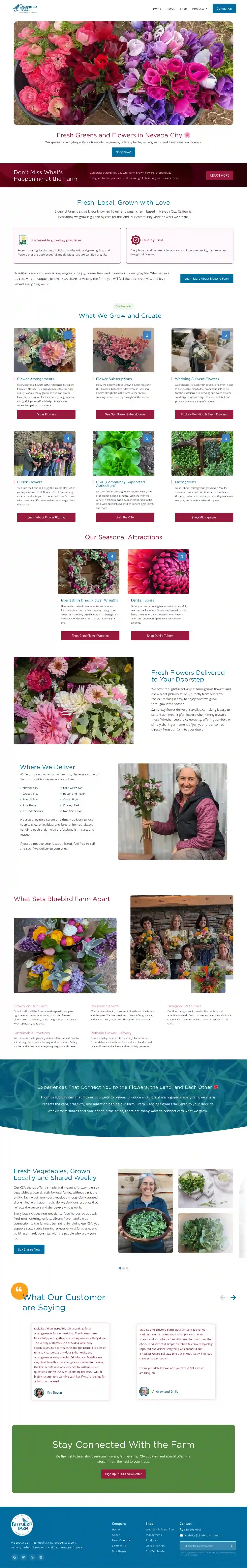BlueBird Farm site showing a highly convertible foster agency brand redesign